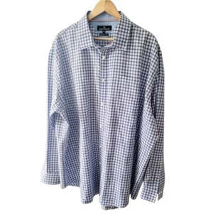 Camicia uomo classica da collezione con bottoni blu e bianco pannello finestra plaid 4XL - Foto 1 di 3