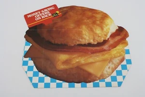 McDonald’s 1987 Breakfast Rise and Dine 11,5 x 9 Vintage Karton Flyer Anzeige - Bild 1 von 22