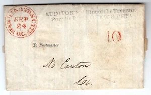 1845 Post Office Department Washington DC Stampless Office of Treasury - Bild 1 von 3
