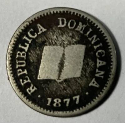 República Dominicana 1877 5 centavos bajo grado Foto 1 de 2
