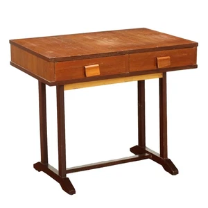 Vintage Small Table with Drawers Teak Veneered 1960s - Picture 1 of 10