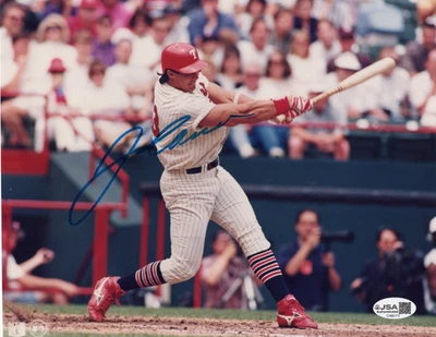 JOSE CANSECO AUTOGRAPH 8X10 PHOTO JSA COA AUTO SIGNED TEXAS RANGERS SWINGING - Image 1 of 2