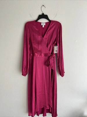 Vestido envolvente Nine West pequeño magenta para mujer Foto 1 de 4