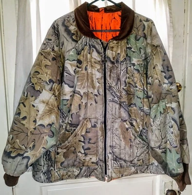 VINTAGE XL WALLS Reversible Orange & Camo Hunting Jacket Coat Realtree Archery - Image 1 of 4