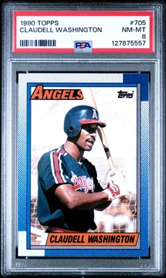 1990 TOPPS #705 CLAUDELL WASHINGTON PSA 8 - Image 1 of 2