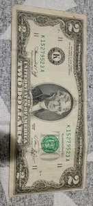 1976 Bicentennial 2.00 Two Dollar Bill Error Misaligned Print Rare - Picture 1 of 6