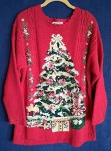 Maglione donna Heirloom Collectibles grande impreziosito natalizio vintage - Foto 1 di 10