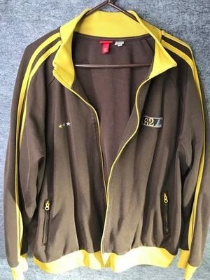 Mossimo Full Zip Men’s  XXL Vintage Sweater Jacket Cotton Stripes Brown Green - Image 1 of 4