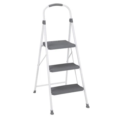 COSCO 3 Step Connection Step Stool ( White & Gray, 8ft 10in Max Reach), New.