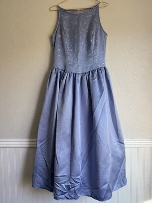 ¡De colección! Vestido midi de tul JESSICA McCLINTOCK GUNNE SAX lila satinado y lentejuelas talla: S Foto 1 de 4