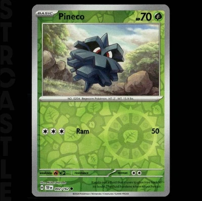 Pineco 002/162 SV05: Temporal Forces - Reverse Holo - Common - Pokémon TCG - Image 1 of 3