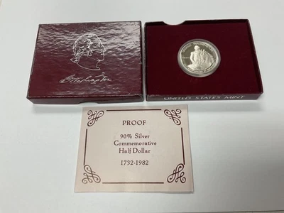 1982-S George Washington Proof Silver Commemorative Half Dollar With Box & COA - Image 1 of 4