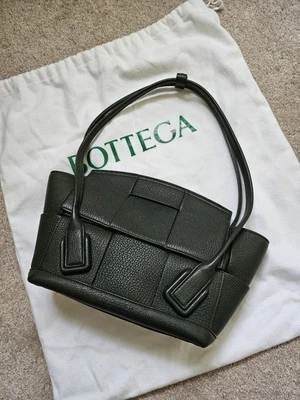 Bottega Veneta Intrecciato Small Arco Leather Shoulder Bag Tote Dark Green - Image 1 of 4