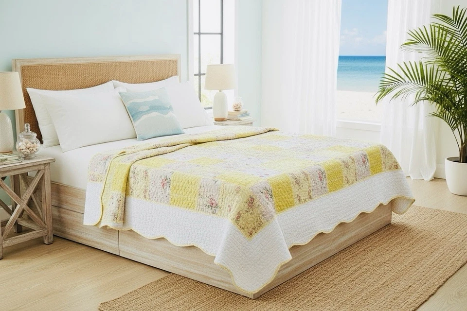 Cottagecore: Shabby Chic: ¡Colcha de retazos costeros/befspread! ¡Feliz!  Foto 1 de 4