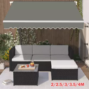 More details for 2/2.5/3/3.5/4m patio manual awning garden canopy sun shade retractable shelter