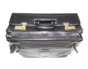 £1445 POLLINI FLIGHT PILOT WEEKEND LEATHER BAG HOLDALL DUFFLE MADE ITALY - Picture 1 of 22