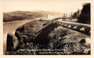 Postal de colección The Vista House Crown Point View Columbia River Hwy O años 30 RPPC - Imagen 1 de 2