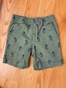 EUC Baby Gap Disney Mickey Mouse Pull-On Shorts Size 5, Army Green - Picture 1 of 2