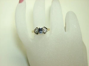 14K massiver Gelbgold Tansanit Diamant Ring 0,70ct t.w (GESCHÄFT GESCHLOSSEN) 11-NPPX - Bild 1 von 6