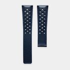 Navy Blue Genuine Leather Perforated Racing Watch Strap Band Made For TAG Heuer