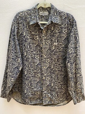 VTG 80’s Guess Mens Long Sleeve Cotton Button Down Shirt Aztec Print M L - Image 1 of 4