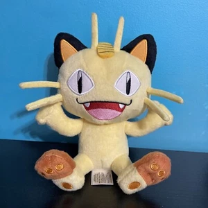 Pokemon Tomy 2017 Meowth 7.5" in Plush Stuffed Animal Toy Nintendo Anime Cat - Picture 1 of 4