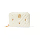 Victoria's Secret Small Wallet Pebbled V - Quilt Full Zip Card Biscotti Stud NWT