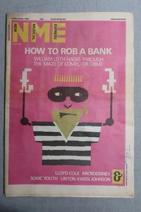 NEW MUSICAL EXPRESS 23rd November 1985 ~ Computer Crime ~ Sonic Youth ~ Lloyd Co - Picture 1 of 9