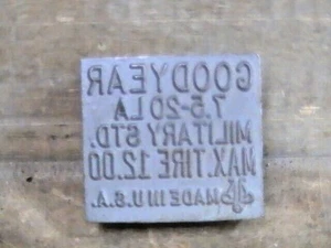 Vintage 1-7//8"X1-11/16" Goodyear Tires Graphic Advertising Printing Block Stamp - Picture 1 of 4