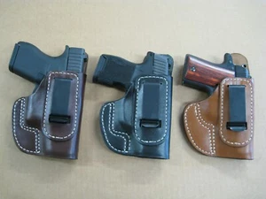 USA Premium In The Waistband IWB Leather Concealment Holster CCW: Choose Gun - 4 - Picture 1 of 12