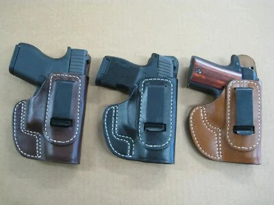 USA Premium In The Waistband IWB Leather Concealment Holster CCW: Choose Gun - 3 - Image 1 of 4