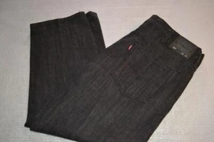 33898-a Mens Levis 562 Jeans Button Fly Size 38 X 28 Short Length Black Cotton - Picture 1 of 7