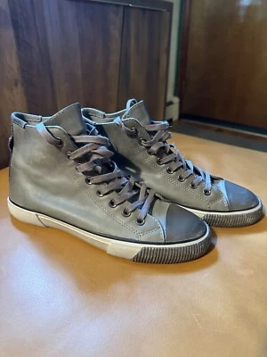  Tênis de cano alto masculino ALLSAINTS couro Osun, tamanho 8 - Imagem 1 de 4