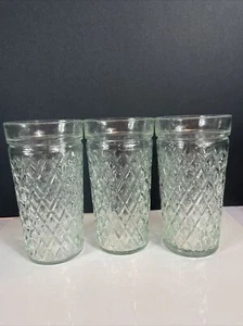 Anchor Hocking Gesteppte Trinkgläser Diamond Point Becher 12 Unzen Set 3 Vintage - Bild 1 von 19