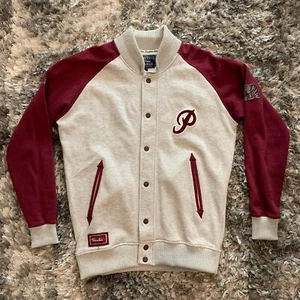 Primitive Apparel Grey Maroon Embroidered Varsity Letterman Jacket SZ XXL - Picture 1 of 7