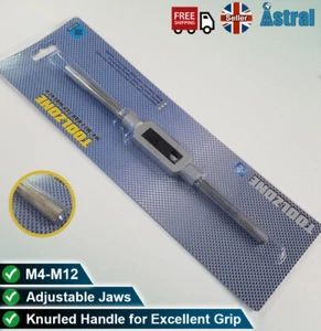 Engineers Bar Type Tap Wrench | M4-M12 Adjustable 3/16"-1/2" | Fwd/ Rev Lock - Picture 1 of 4