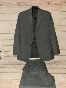 Joseph-Feiss Suit Gray Striped 2 Button Double-Breast Jacket Youth 18 Boys - Picture 1 of 4