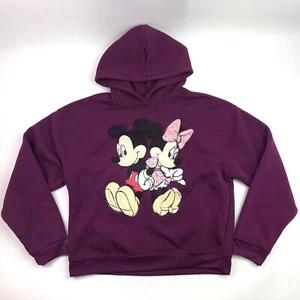 Disney Mickey and Minnie Mouse Pullover Hoodie Sweatshirt Youth Size L Casual - Picture 1 of 13