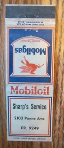 SHARP'S MOBIL GAS STATION 1930s MATCHBOOK MATCHCOVER -E15 - Picture 1 of 2