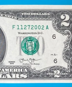 November 27, 2002 : F 11272002 A BIRTHDAY Note $2 Two Dollar Bill *UNC* - Picture 1 of 3