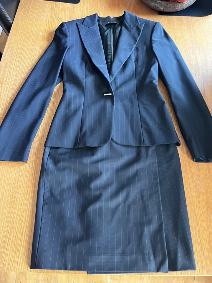 John Richmond navy blue women skirt suit size 6 - Image 1 of 4