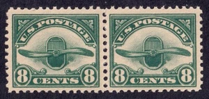 US Scott C4 (Pair), 1923 Radiator and Propeller, 8c dark green, NH MINT - Picture 1 of 1