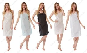 Ladies Marlon Satin Chemise Full Slip Nightdress Sleeveless Nightie Size 10-32 - Picture 1 of 7