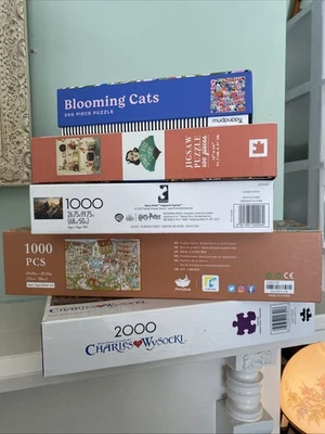 Lote 5 Puzzles Harry Potter Thomas Kinkade Foto 1 de 4