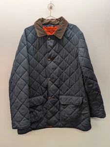Waterville Coat Men's Size 56 Navy Blue Snap on Button Quilted Jacket Vintage - Picture 1 of 10