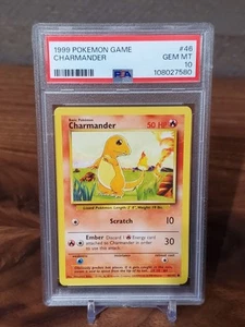 1999 Pokemon Base Set Charmander #46 English Unlimited 46/102 - PSA 10 GEM MINT - Picture 1 of 2