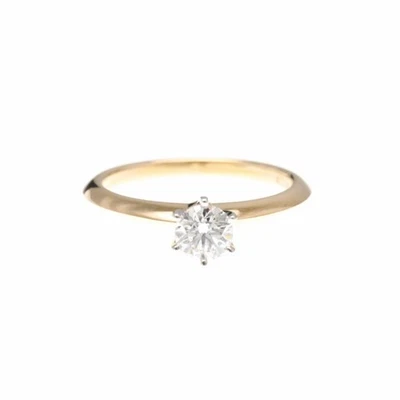 Anillo solitario de diamantes Tiffany & Co. oro rosa K18 y platino US5,5-5,75 Foto 1 de 4