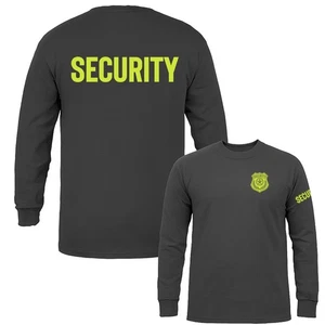 "Security" Size S-3XL Front/Back Event Staff Uniform Long Sleeve T-Shirt - Picture 1 of 10