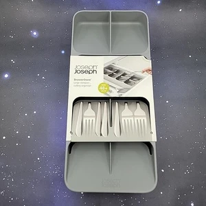 Joseph Joseph DrawerStore Large Compact Cutlery Organizer Holds 48+ Pieces Gray - Picture 1 of 7