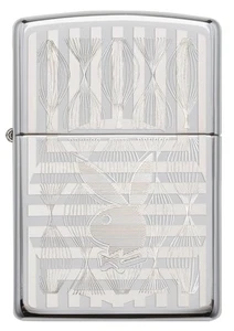 ZIPPO Lighter Elegant Playboy Bunny Head Design High Polish Chrome Laser Engrave - Picture 1 of 3